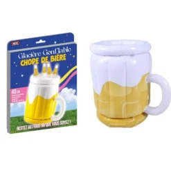 Glacière gonflable rafraîchisseuse de boissons en forme de chope à bière - 40 cm - Collection Apéro