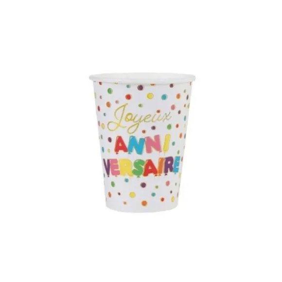 10 Gobelets - Anniversaire Ballons Multicolores