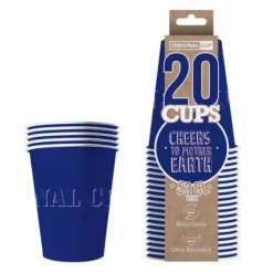 20 Gobelets à Beer Pong en Carton - Bleu