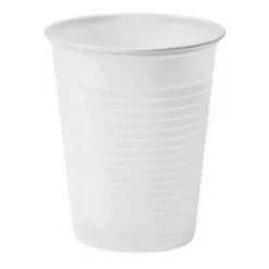 100 gobelets blancs en plastique réutilisable - 20 cl