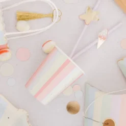8 Gobelets Carton - Collection Mahault Pastel et Or