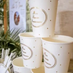 8 Gobelets Carton - Mon Premier Anniversaire