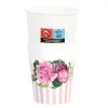 8 gobelets en carton avec couverture - Floral Pink