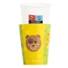 8 Gobelets en carton avec couverture - Les animaux du Zoo