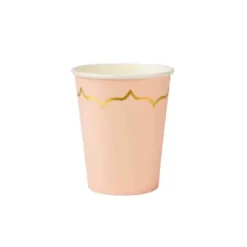 8 gobelets en carton avec dorure - 25 cl - Couleur au choix