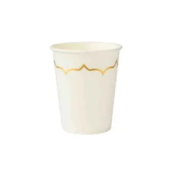 8 gobelets en carton avec dorure - 25 cl - Couleur au choix