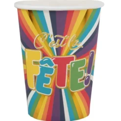 10 Gobelets en carton - C'est la fête - 27 cl