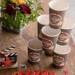 10 Gobelets en carton - Cinéma Hollywood
