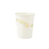 8 Gobelets en carton - Collection Jolis Brins - Blanc et Or
