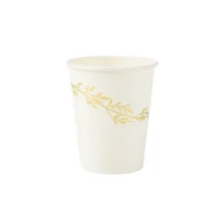 8 Gobelets en carton - Collection Jolis Brins - Blanc et Or
