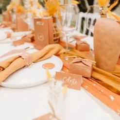 8 Gobelets en carton - Collection Jolis Brins - Terracotta et Or