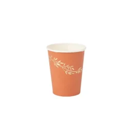 8 Gobelets en carton - Collection Jolis Brins - Terracotta et Or