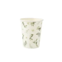 8 Gobelets en carton - Collection Botanique Vert et Or
