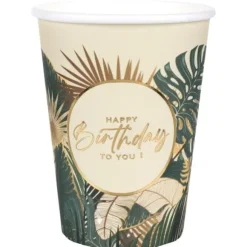 10 gobelets en carton FSC® - 270 ml - Collection Birthday Jungle