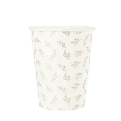 8 gobelets en carton FSC® - 255 ml - Collection Communion Blanc et Or