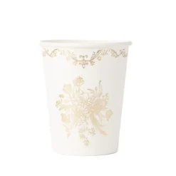 8 gobelets en carton FSC® - 255 ml - Collection Vintage Doré