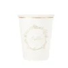 8 gobelets en carton FSC® - 255 ml - Collection Baptême Crème et Or