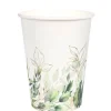 10 gobelets en carton FSC® - 270 ml - Collection Feuillage - Couleur au choix