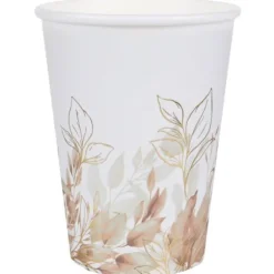 10 gobelets en carton FSC® - 270 ml - Collection Feuillage - Couleur au choix