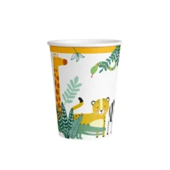 8 Gobelets en carton - Les Animaux de la Jungle