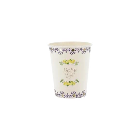 8 gobelets en carton - 255 ml - Collection Dolce Vita