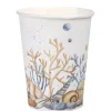 10 gobelets en carton - 270 ml - Collection Coquillage