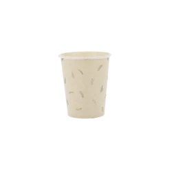 8 gobelets en carton - 255 ml - Collection Communion Effet Lin et Or