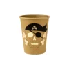 8 Gobelets en carton - Pirate Kraft, Noir & Or - 25 cl