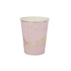 8 Gobelets en carton - Princesse Rose & Or - 25 cl