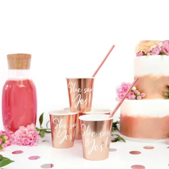 6 Gobelets en carton - She Said Yes - EVJF
