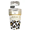6 gobelets "Joyeux Anniversaire" en carton - 25 cl - Collection Léopard