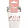 6 gobelets "Joyeux Anniversaire" en carton - 25 cl - Couleur au choix