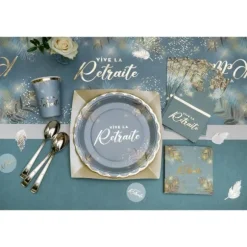 6 gobelets "Vive la Retraite" en carton - 27 cl - Collection Retraite Dorée - Couleur au choix
