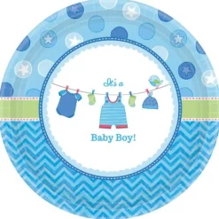 8 Grandes Assiettes Cartonnées - It's a Baby Boy !