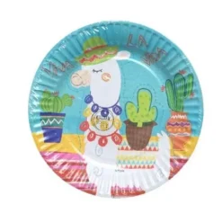 6 Grandes Assiettes Lama en Carton
