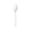 10 grandes cuillères "Picnik" blanches incassables en polypropylène - 18 cm