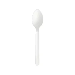 10 grandes cuillères "Picnik" blanches incassables en polypropylène - 18 cm