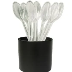 10 grandes cuillères réutilisables en plastique - 17 cm - Couleur au choix