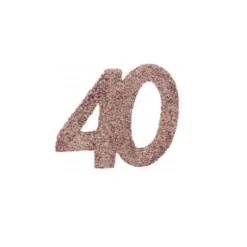 6 Grands Confettis de table - Paillettes Rose Gold - Age au choix