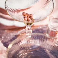 12 Grosses Perles en Bois - Paillettes Rose Gold