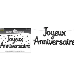 Guirlande Ballon Joyeux Anniversaire - Noir