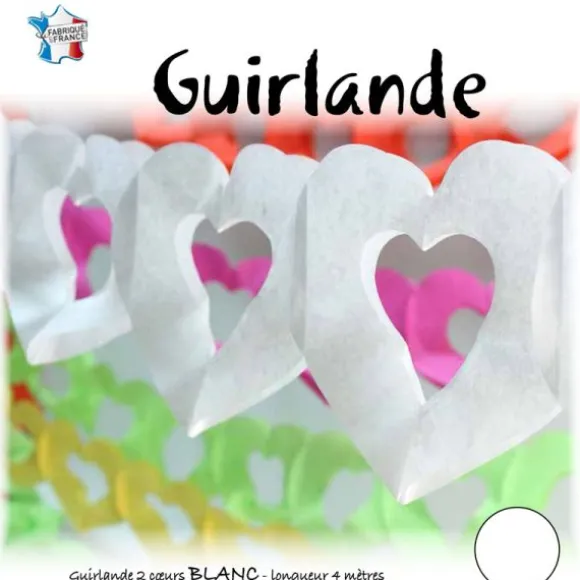 Guirlande Cœur Blanc - 4m