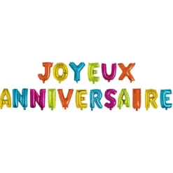 Guirlande de ballons en aluminium - Joyeux Anniversaire - 4 m - Couleur au choix