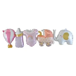 Guirlande de 5 ballons en aluminium - 76 cm - Baby Shower - Modèle au choix