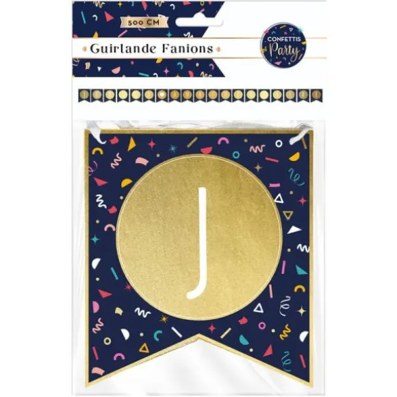 Guirlande de fanions avec lettres et ruban - Joyeux Anniversaire - Collection Confettis