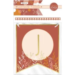 Guirlande de fanions avec lettres et ruban - Joyeux Anniversaire - Collection Terracotta
