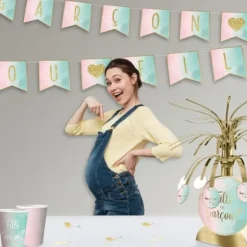 Guirlande de fanions avec lettres et ruban - Fille ou Garçon ? - Collection Gender Reveal