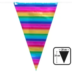 Guirlande de fanions en aluminium - 10 m - Couleur Arc-en-ciel