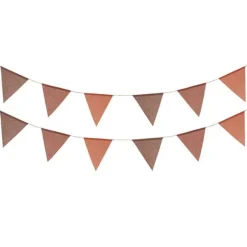 Guirlande de 12 fanions en toile terracotta - 4 m