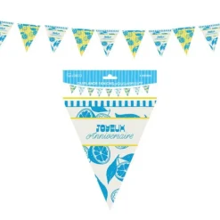 Guirlande de 9 fanions "Joyeux Anniversaire" -  6 m - Collection Lemon